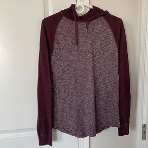 Men's Lightweight Hoodie, Express, Dark Red and White, Small